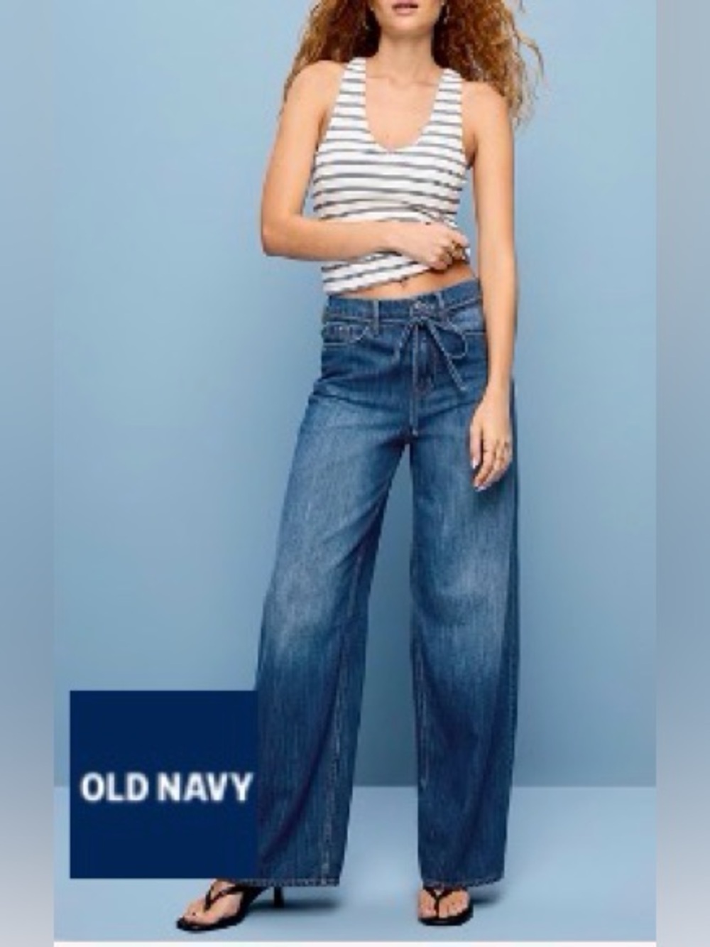 Old Navy Baggy High-Rise Baggy Wide Leg Jeans in Blue 16 NWT